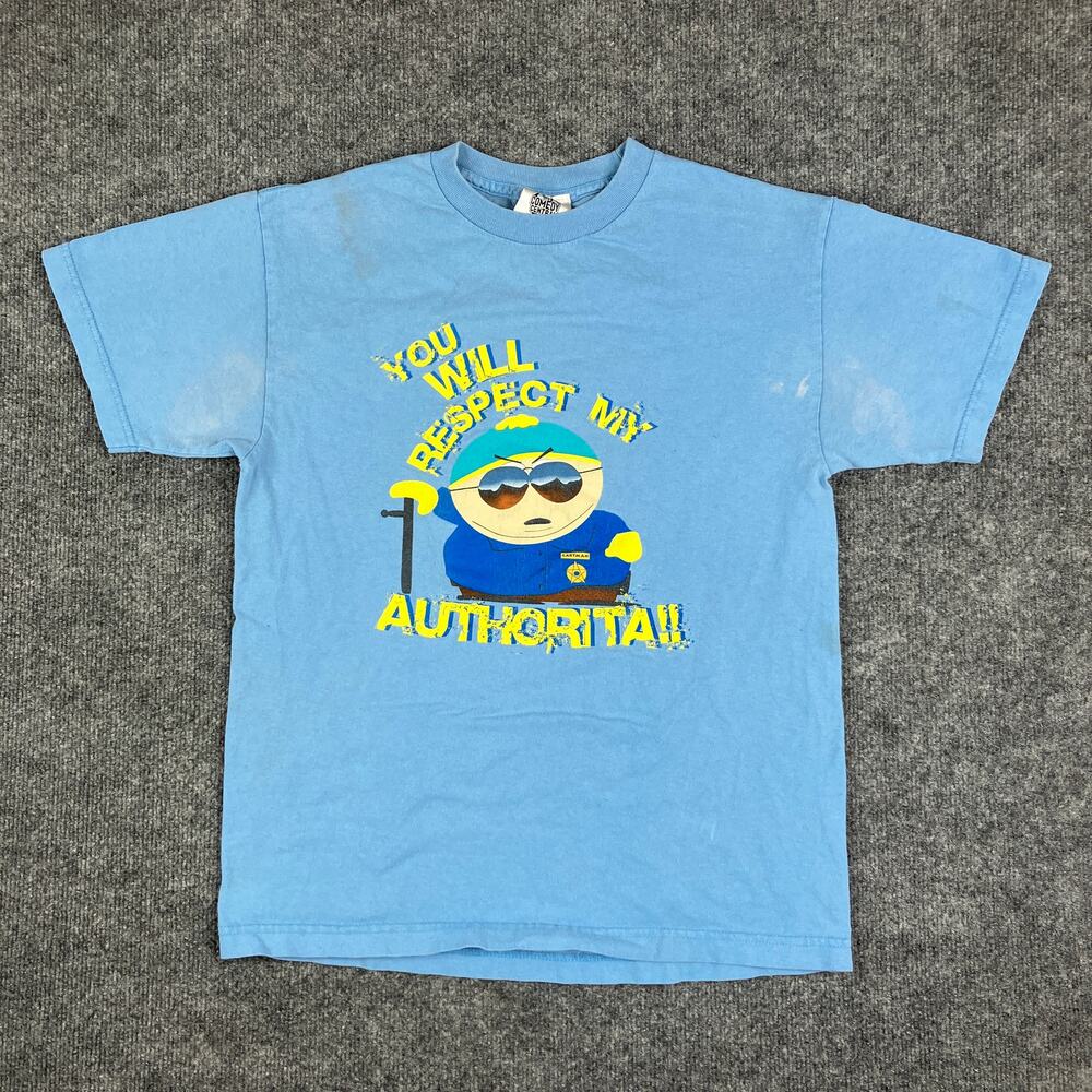 Vintage Comedy Central T-Shirt Mens Small Blue South Park Respect My Authority